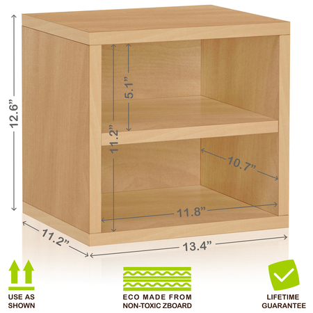 Way Basics Stackable Cube with Shelf, Natural C-SCUBE-NL